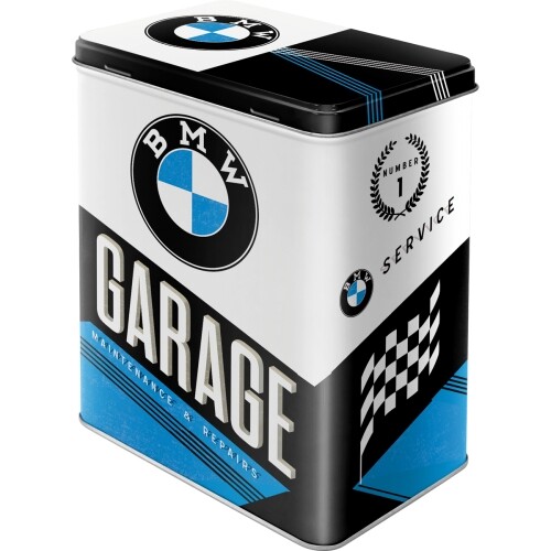 Bmw garage blechdose retro - bmw,
