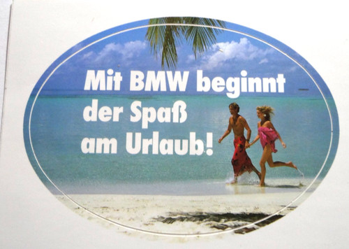Werbe aufkleber mit bmw - werbe-aufkleber,