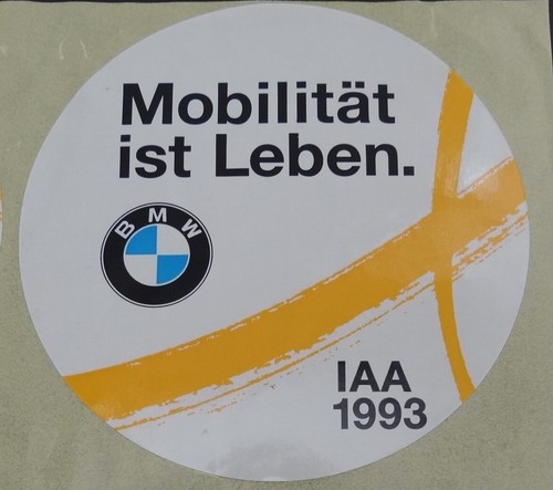 Werbe aufkleber bmw iaa 1993 - werbe-aufkleber,